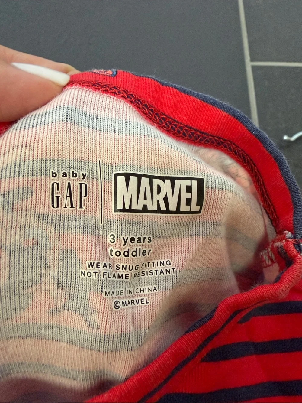 Baby GAP Marvel Spider-Man Striped Pajama Set size 3 years